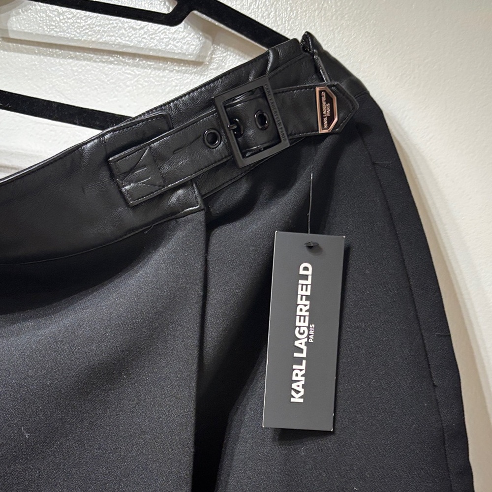 Karl Lagerfeld Black Pencil Skirt with Belt Detail - Picture 2 of 4
